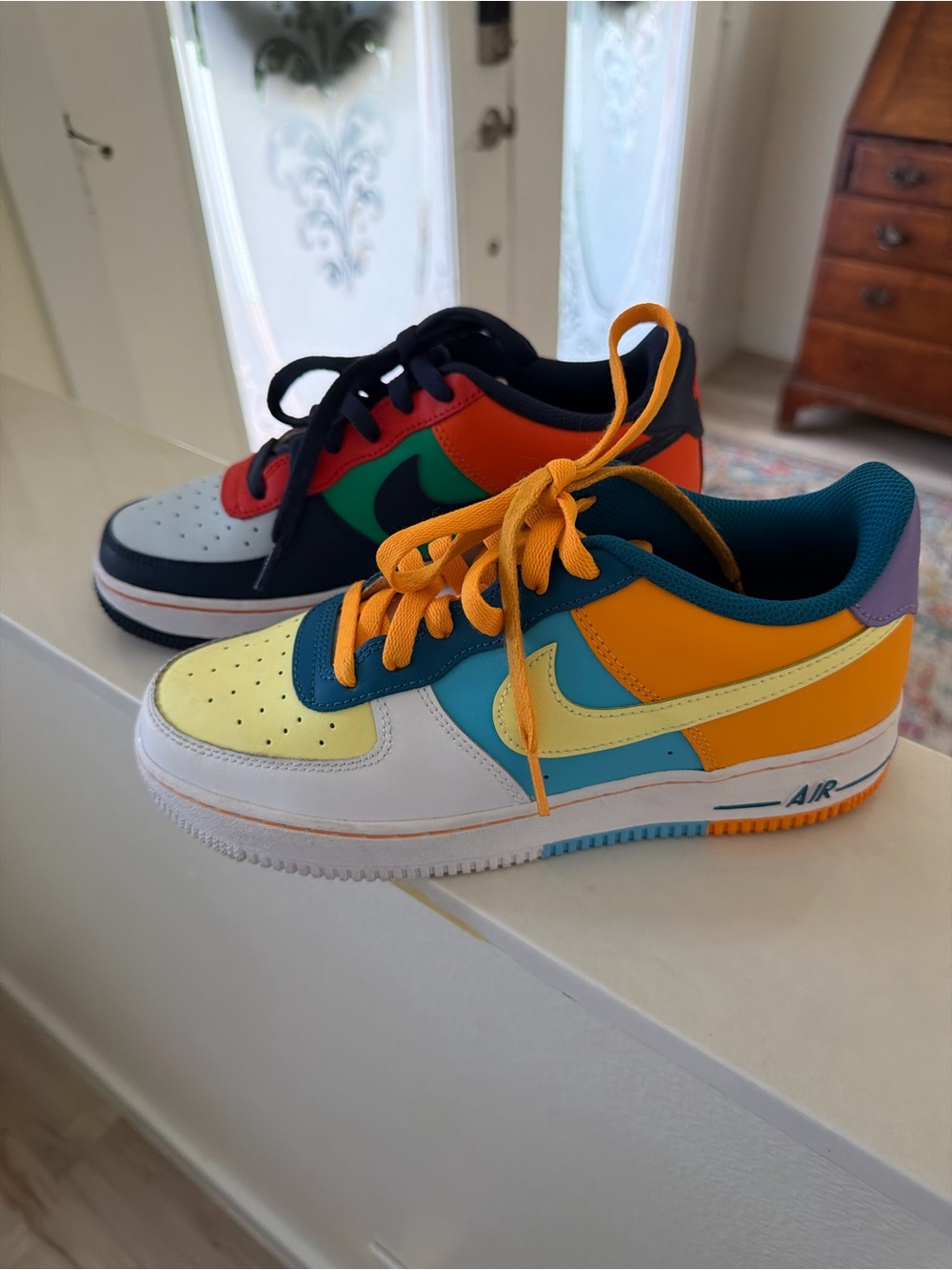Nike Kids' Colorblock Low-Top Sneakers - Yellow, Teal, Orange, Navy